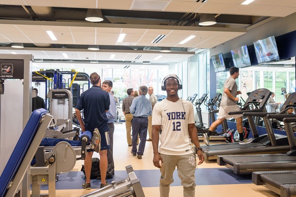 The campus community checks out the new fitness center during the Joe and Rosie Ruhl Student Community Center’s grand re-opening in the fall of 2016.