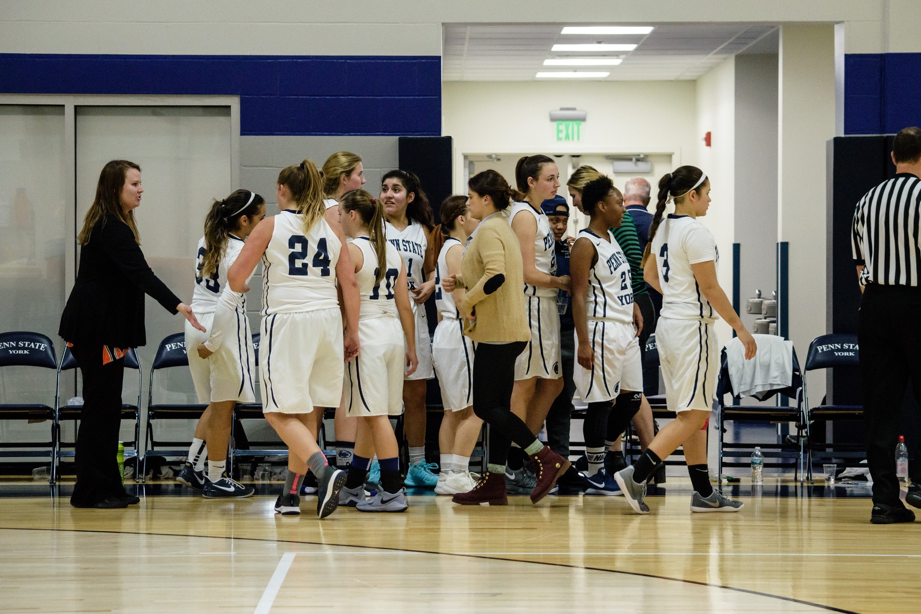 Penn State York Women’s Basketball at the conclusion of a game earlier this season.