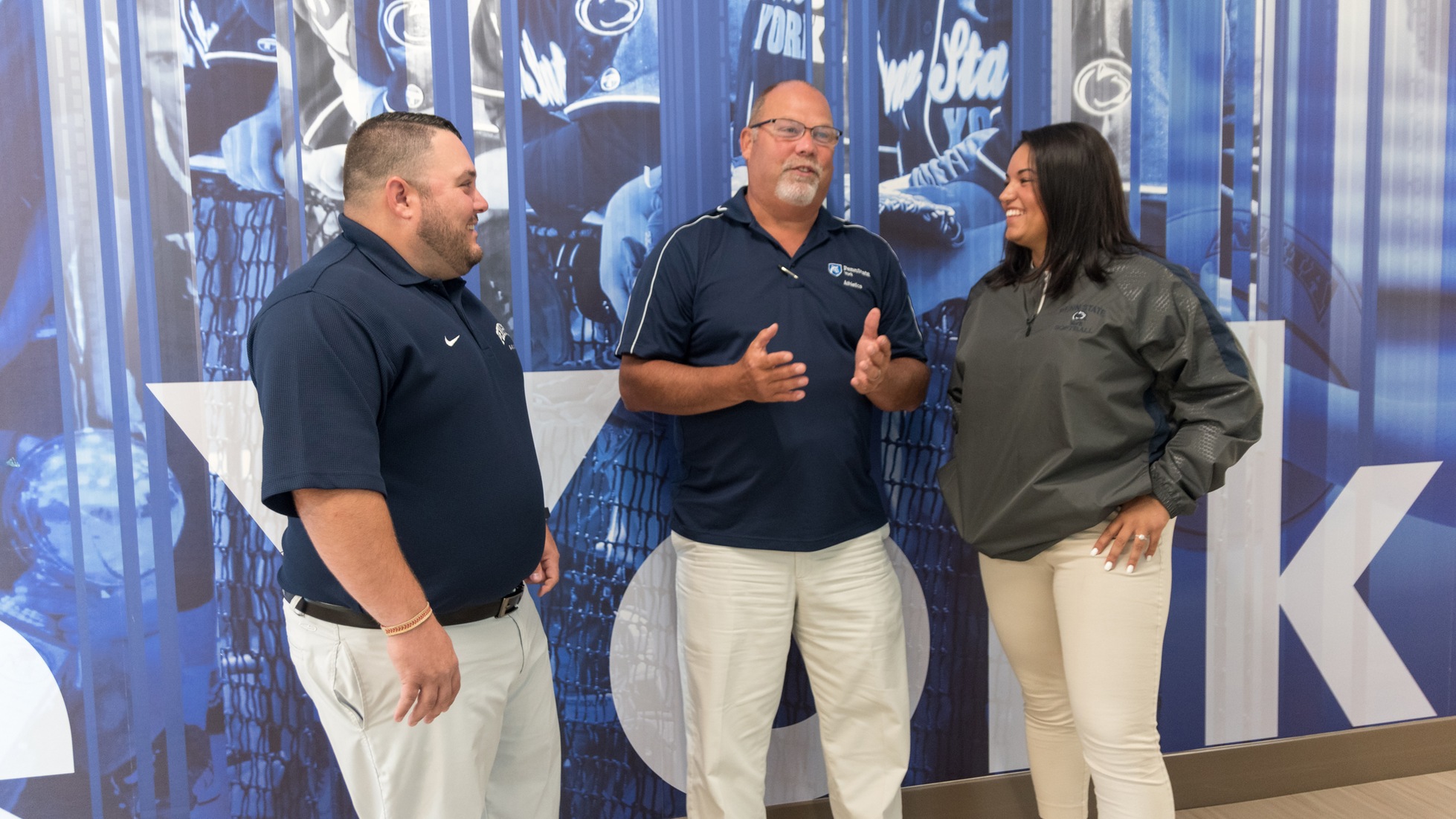 Athletic Director Jeff Barkdoll, center, with Coach Shaeffer, left, and Coach Patillo.